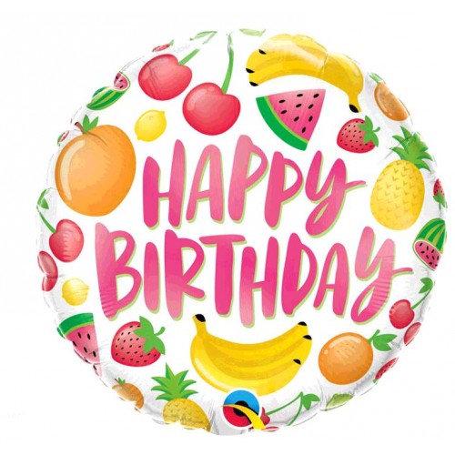 BALLON ALU BIRTHDAY FRUITS DIAMETRE 45CM