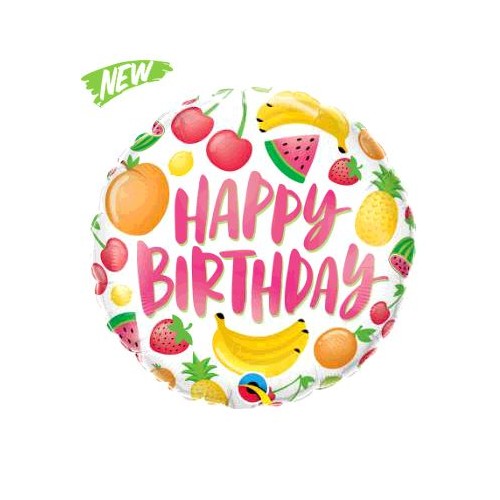 BALLON ALU BIRTHDAY FRUITS DIAMETRE 45CM