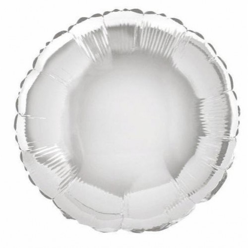 BALLON MYLAR ROND ARGENT DIAMETRE 45CM