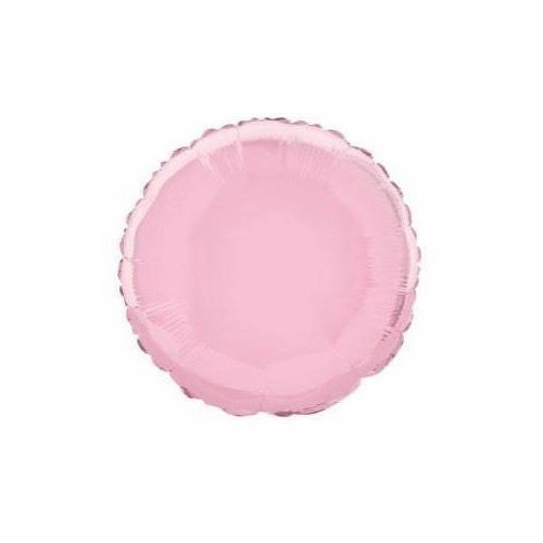 BALLON MYLAR ROND ROSE 18"