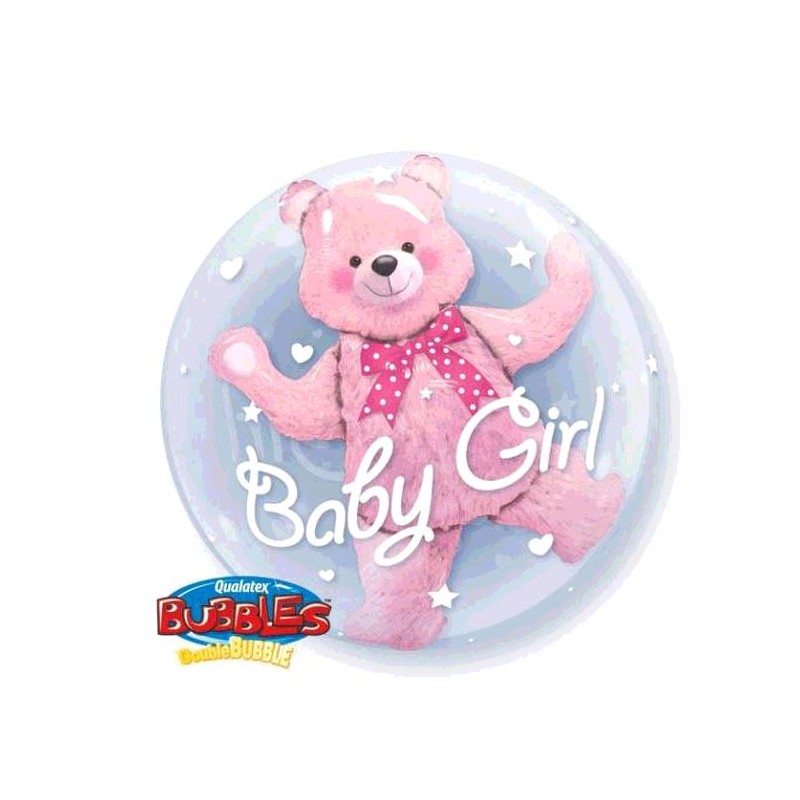 BALLON BUBBLE BABY PINK BEAR