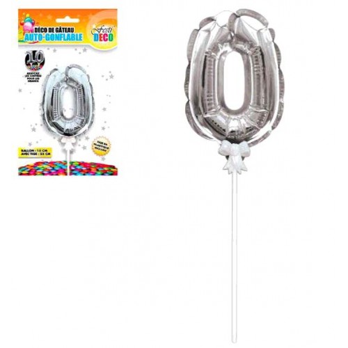 DECO GATEAU BALLON ARGENTE 0