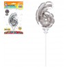 DECO GATEAU BALLON ARGENTE 6