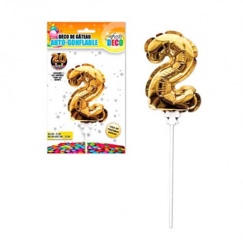 DECO GATEAU BALLON DORE 2