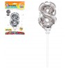 DECO GATEAU BALLON ARGENTE 8