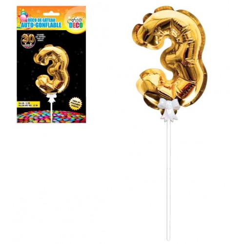 DECO GATEAU BALLON DORE 3