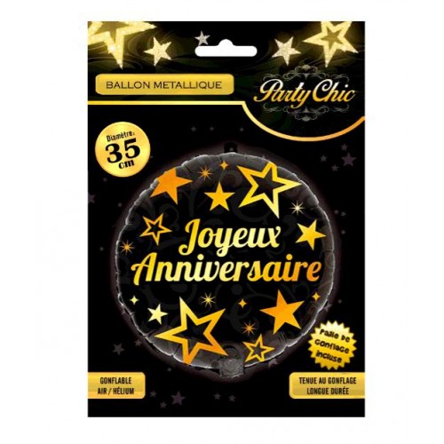 BALLON METAL DORE JOYEUX ANNIVERSAIRE