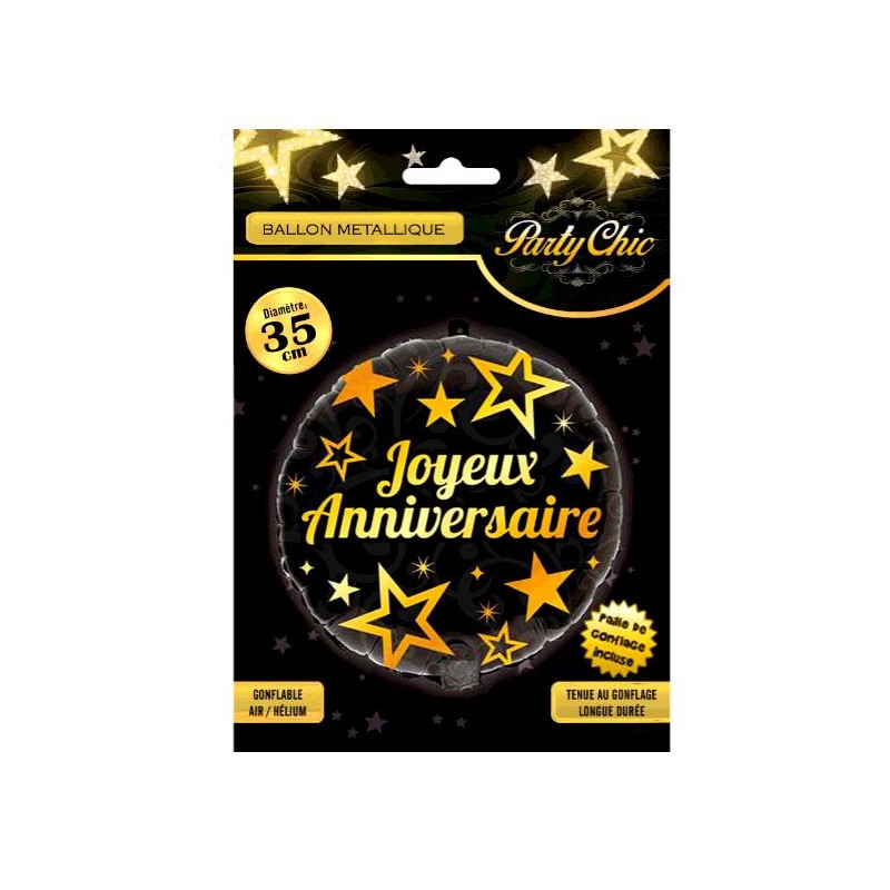 BALLON METAL DORE JOYEUX ANNIVERSAIRE