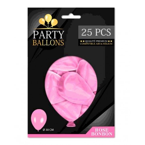 25 BALLONS ROSE BONBON