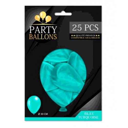 25 BALLONS TURQUOISE