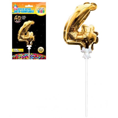 DECO GATEAU BALLON DORE 4