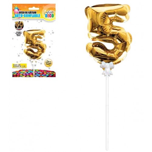 DECO GATEAU BALLON DORE 5