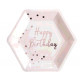8 ASSIETTES HAPPY BIRTHDAY ROSE GOLD