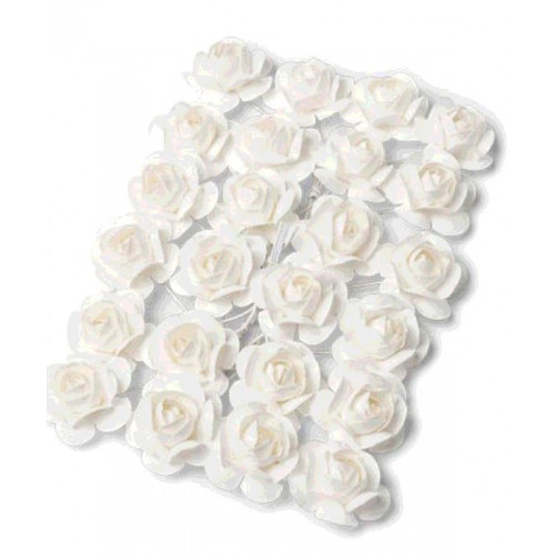 24 ROSES BLANCHES 2.1CM