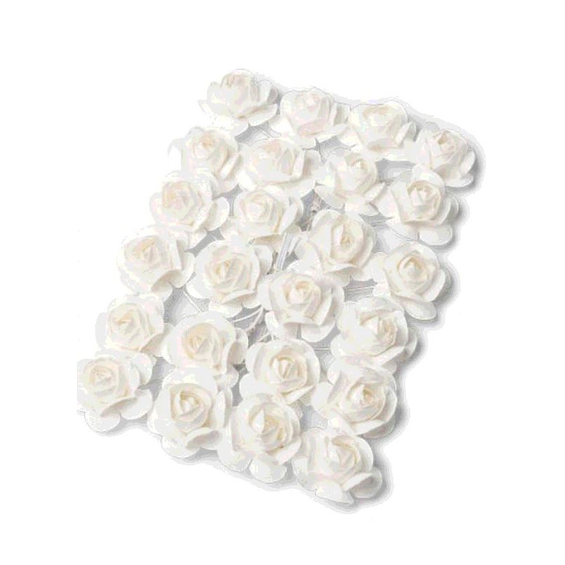 24 ROSES BLANCHES 2.1CM