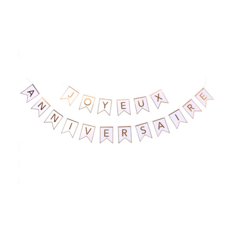 Banderole Joyeux Anniversaire Blanc, Happy Birthday Decoration, Guirlande Joyeux  Anniversaire--Blanc