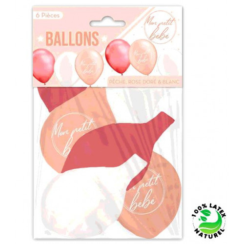 6 BALLONS BABY SHOWER FILLE