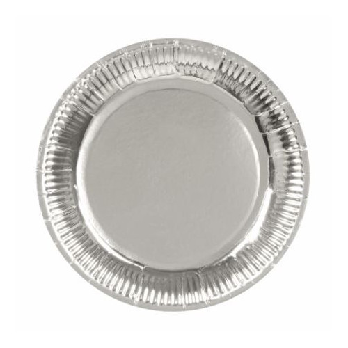 6 ASSIETTES ARGENT 23CM