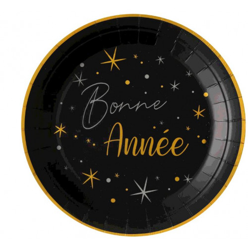 10 ASSIETTES REVEILLON NOIR