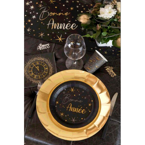 10 ASSIETTES REVEILLON NOIR