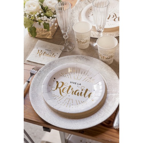 10 ASSIETTE BLANC RETRAITE OR