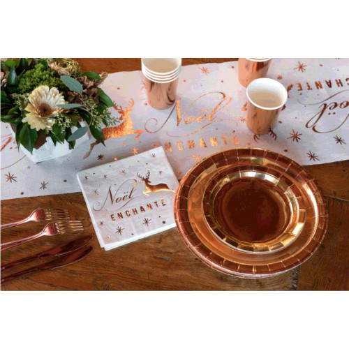 10 ASSIETTES ROSE GOLD DIAM 18CM