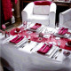 CHEMIN DE TABLE PAILLETTES ROUGE ETINCELLANT