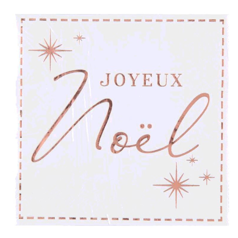 20 SERVIETTES JOYEUX NOEL BLANC