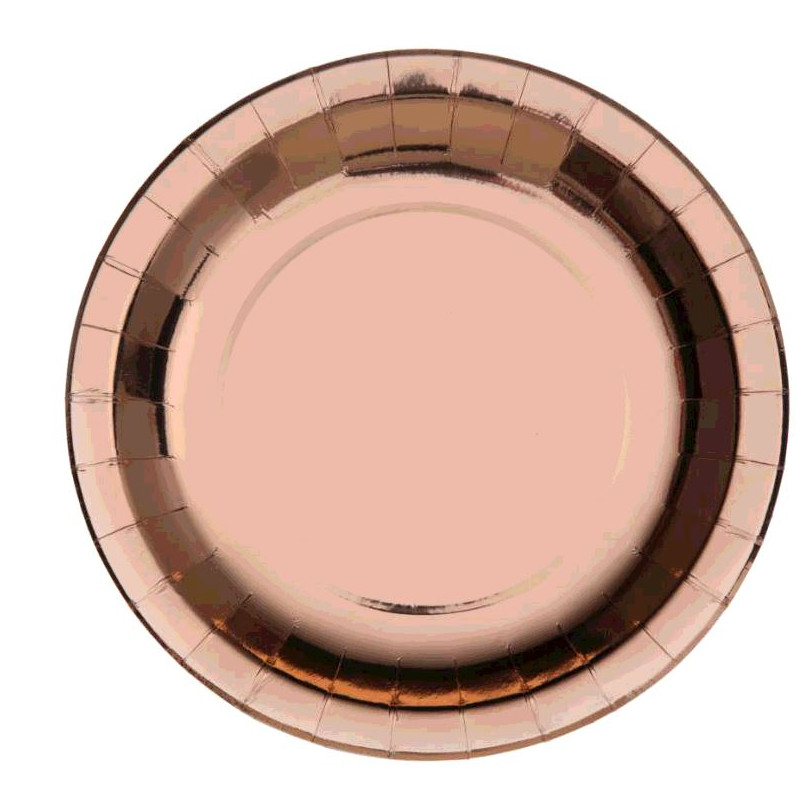 10 ASSIETTES ROSE GOLD DIAM 26CM