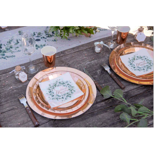 10 ASSIETTES ROSE GOLD DIAM 26CM