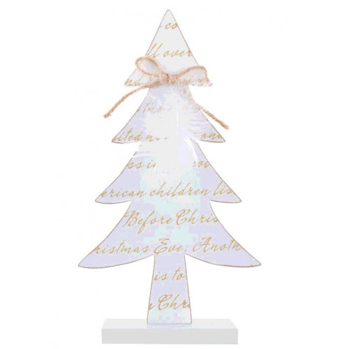 SAPIN MESSAGE NOËL BLANC 28CM