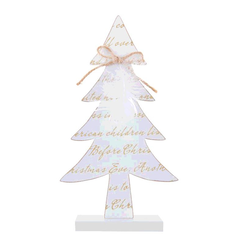 SAPIN MESSAGE NOËL BLANC 28CM