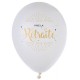 8 BALLONS RETRAITE BLANC/OR