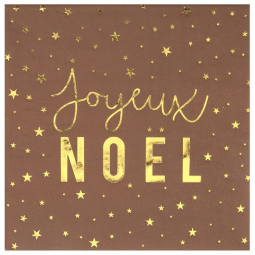 20 SERVIETTES JOYEUX NOËL KRAFT