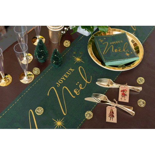 CHEMIN DE TABLE JOYEUX NOEL VERT