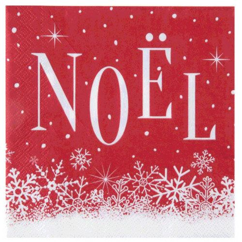 20 SERVIETTES DE NOËL ENNEIGE ROUGE