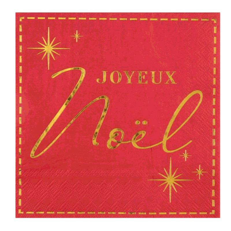 20 SERVIETTES JOYEUX NOEL ROUGE