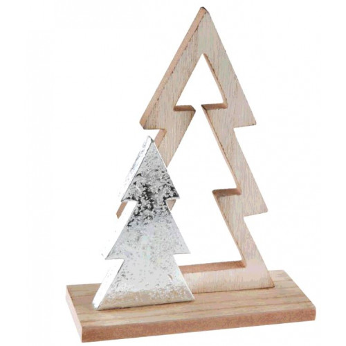 CENTRE DE TABLE SAPIN ARGENT