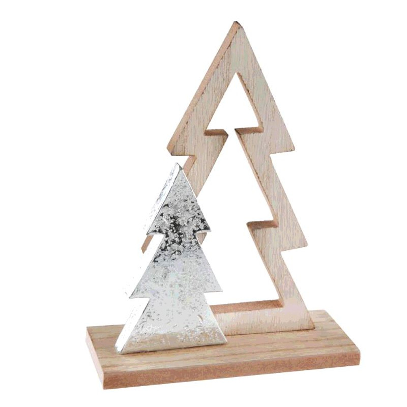 CENTRE DE TABLE SAPIN ARGENT