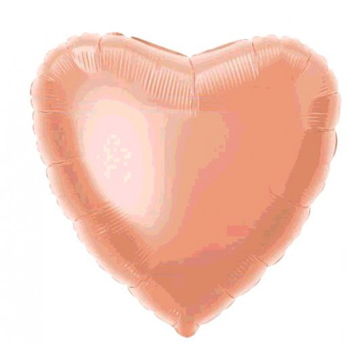 BALLON MYLAR COEUR ROSE GOLD 45CM