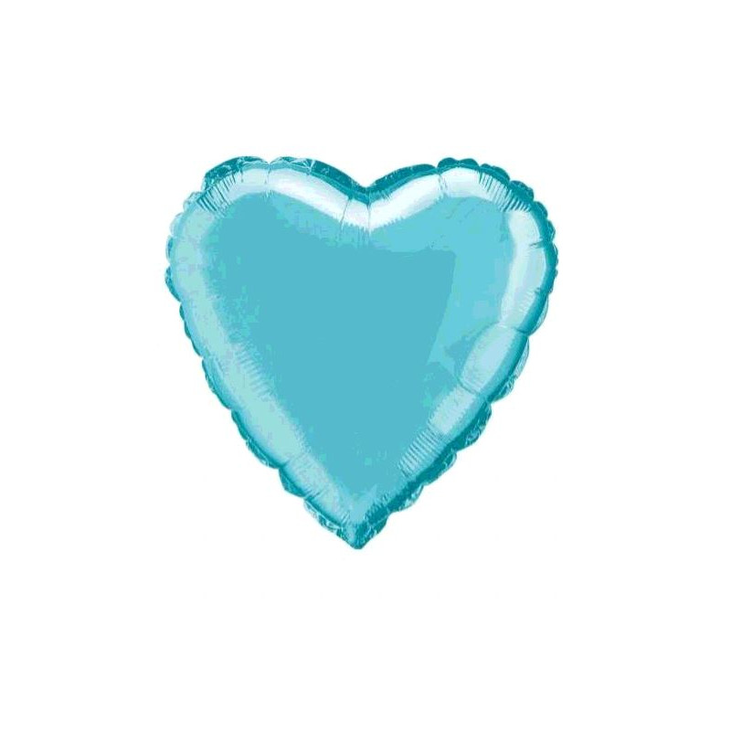 BALLON MYLAR COEUR TURQUOISE 45cm