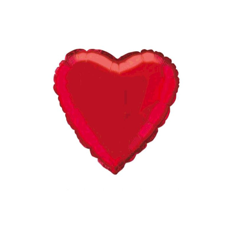 BALLON MYLAR COEUR ROUGE 45CM