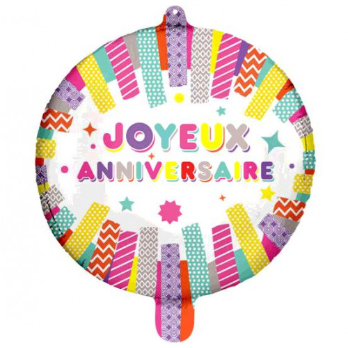 BALLON ALU JOYEUX ANNIVERSAIRE 48CM