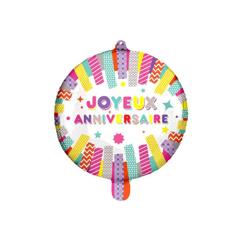 BALLON ALU JOYEUX ANNIVERSAIRE 48CM