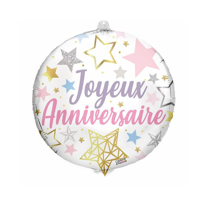 BALLON ALU JOYEUX ANNIVERSAIRE 48CM