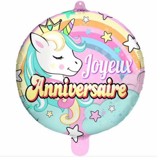 BALLON ALU LICORNE PASTEL - Ouest Fetes