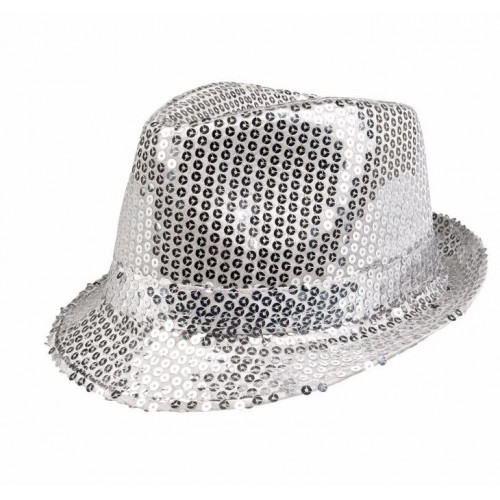 CHAPEAU SEQUIN POPSTAR ARGENT