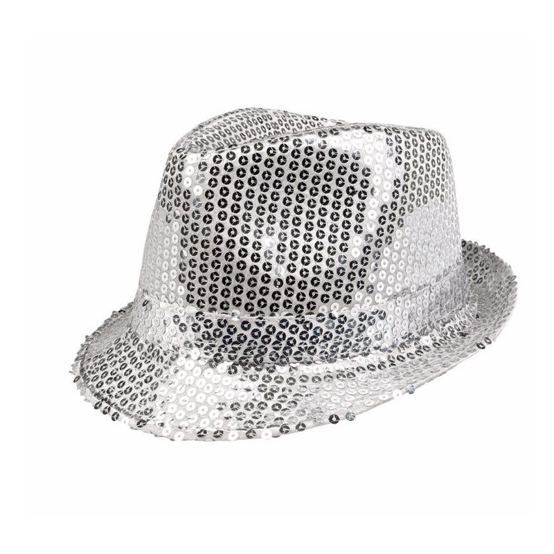 CHAPEAU SEQUIN POPSTAR ARGENT