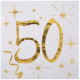 20 SERVIETTES AGE 50 ANS METAL BLANC