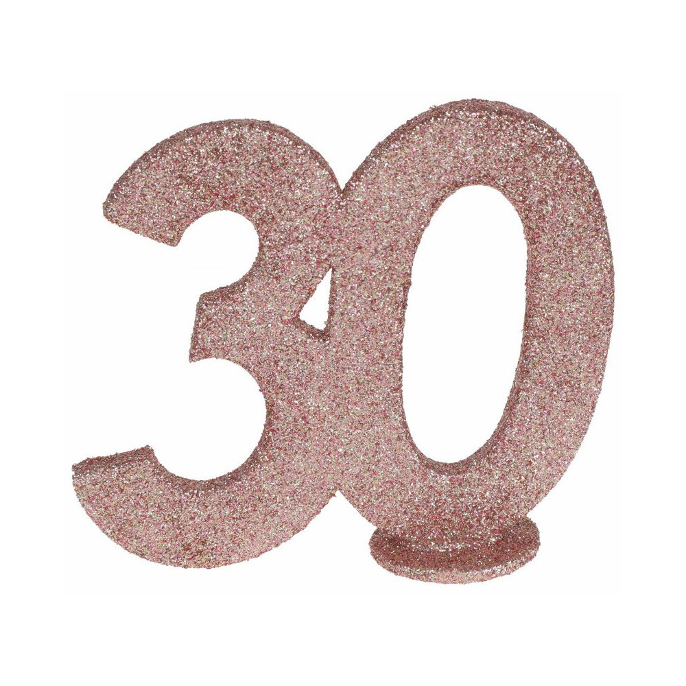 CENTRE DE TABLE CHIFFRE ANNIVERSAIRE 30 ANS ROSE GOLD - Ouest Fetes